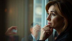 Woman looking thoughtfully out window, wondering how to find the ideal man