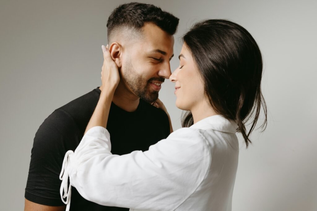 a man and a woman embracing each other a man and a woman embracing each other